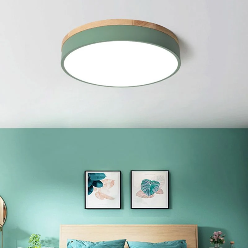 Morandi Moderne Plafondlamp Wit Grijs Metaal Hout Slaapkamer Woonkamer Selzar