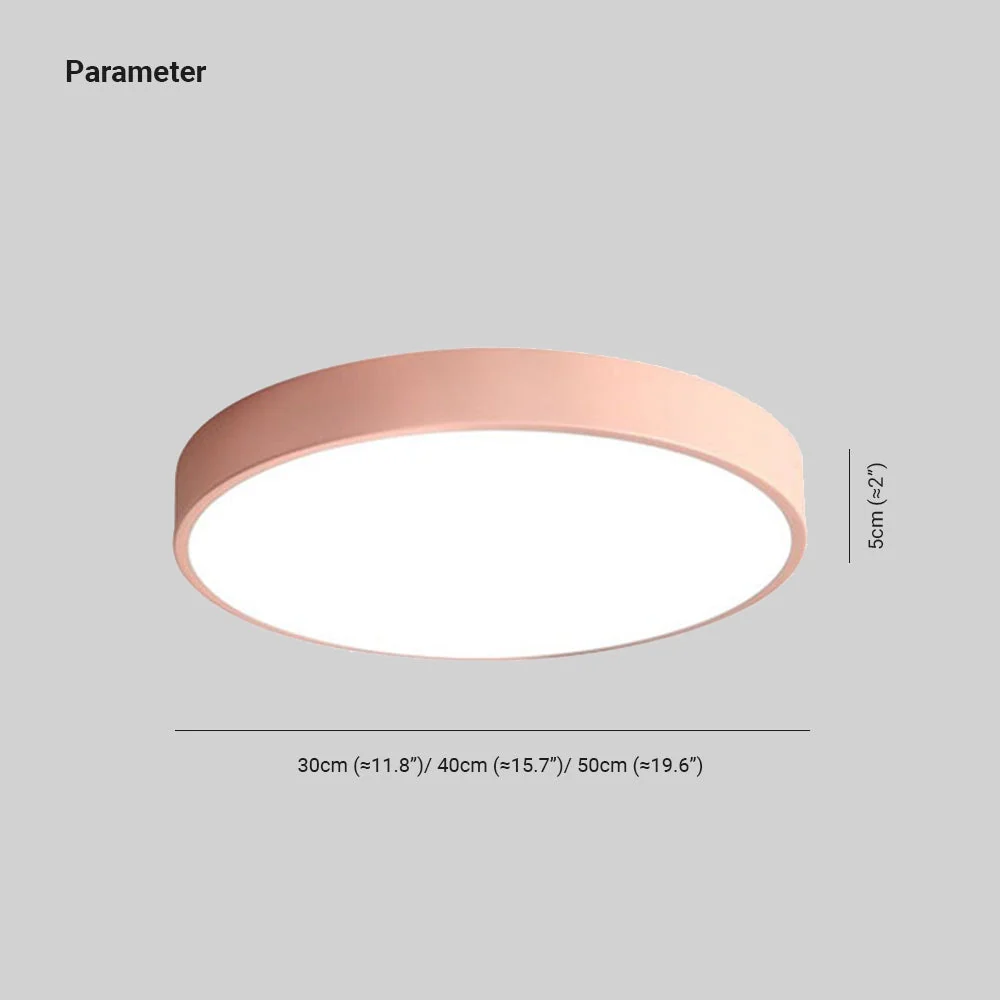 Morandi Moderne Ronde LED Plafondlamp Roze Grijs Metaal Woonkamer Selzar