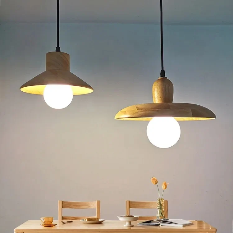 Nordic Houten Ronde Plafondlamp – Stijlvolle Verlichting voor Elke Ruimte Selzar