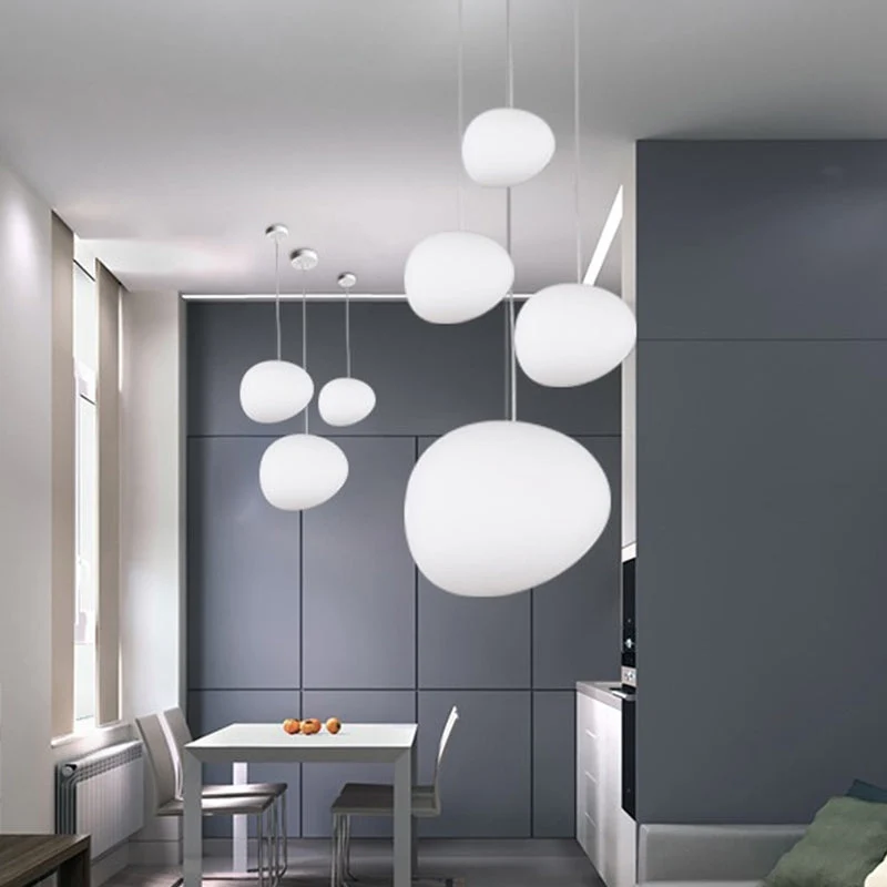 PebbleLumi - Minimalistische Hanglamp Crème Glas Selzar