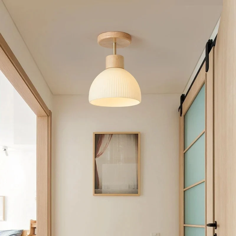 Phyval Nordic Japanse Stijl Plafondlamp - Eenvoudige Houten Grasverlichting Selzar