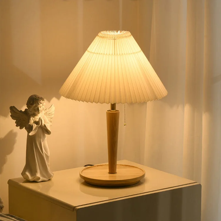 Pleatwood - Geplooide houten tafellamp Selzar