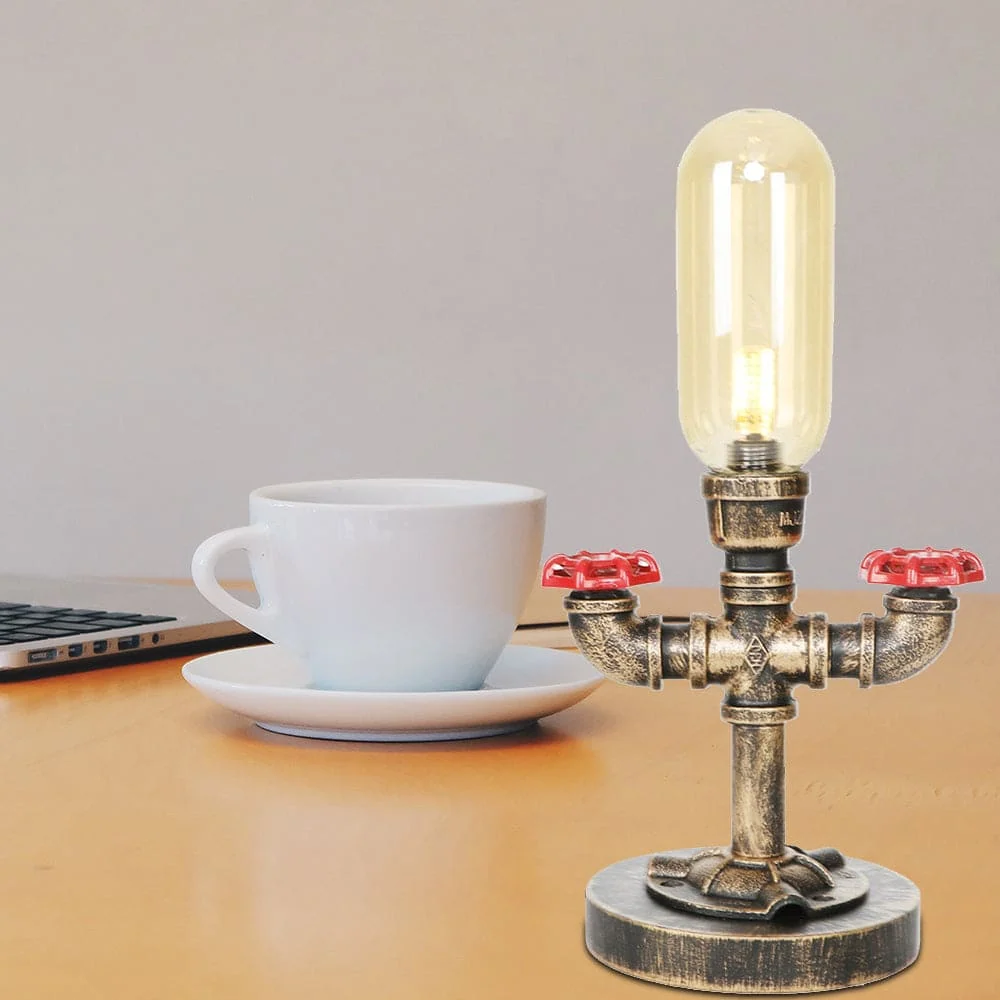 RoboGlow - Moderne tafellamp met industrieel design en metalen pijp Selzar
