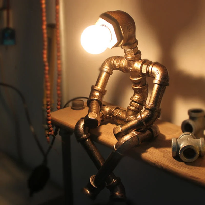 RoboShine - Stoere Robotlamp van IJzer Selzar