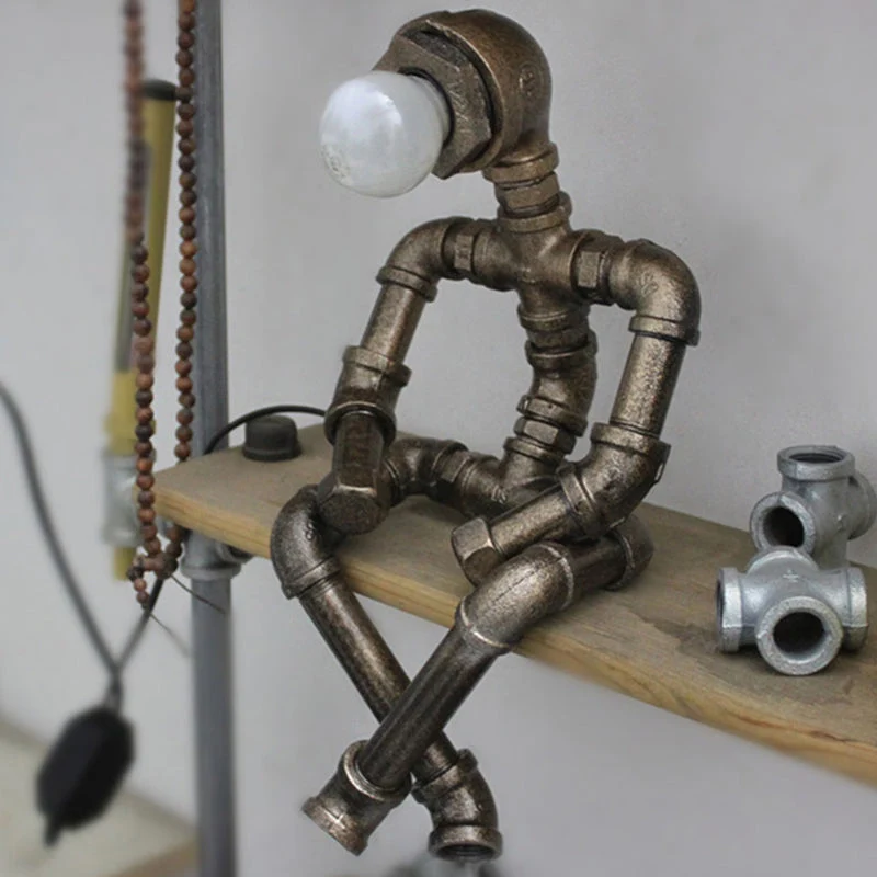 RoboShine - Stoere Robotlamp van IJzer Selzar