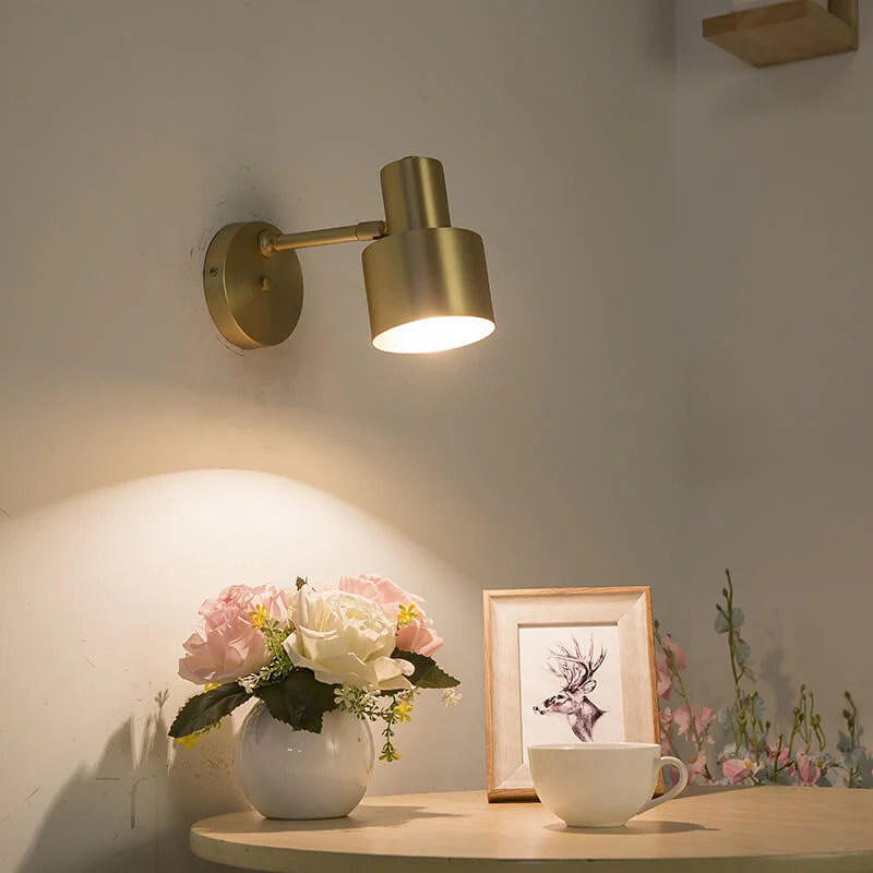 SolLuxe - Nordische minimalistische gouden metalen kolom wandlamp Selzar