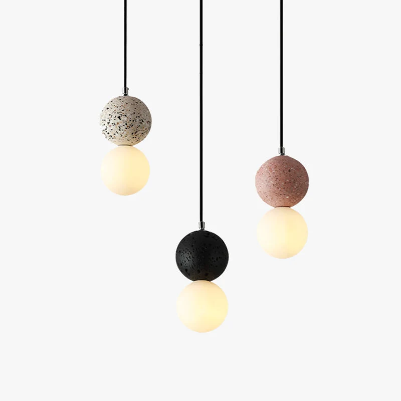 Valentina Moderne Bollen Kleine LED Hanglampen Zwart Wit Glas Eettafel Selzar