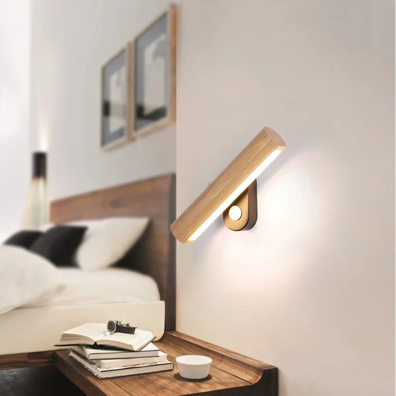 WoodGlow - Led Slaapkamer Wandlamp van Hout Selzar