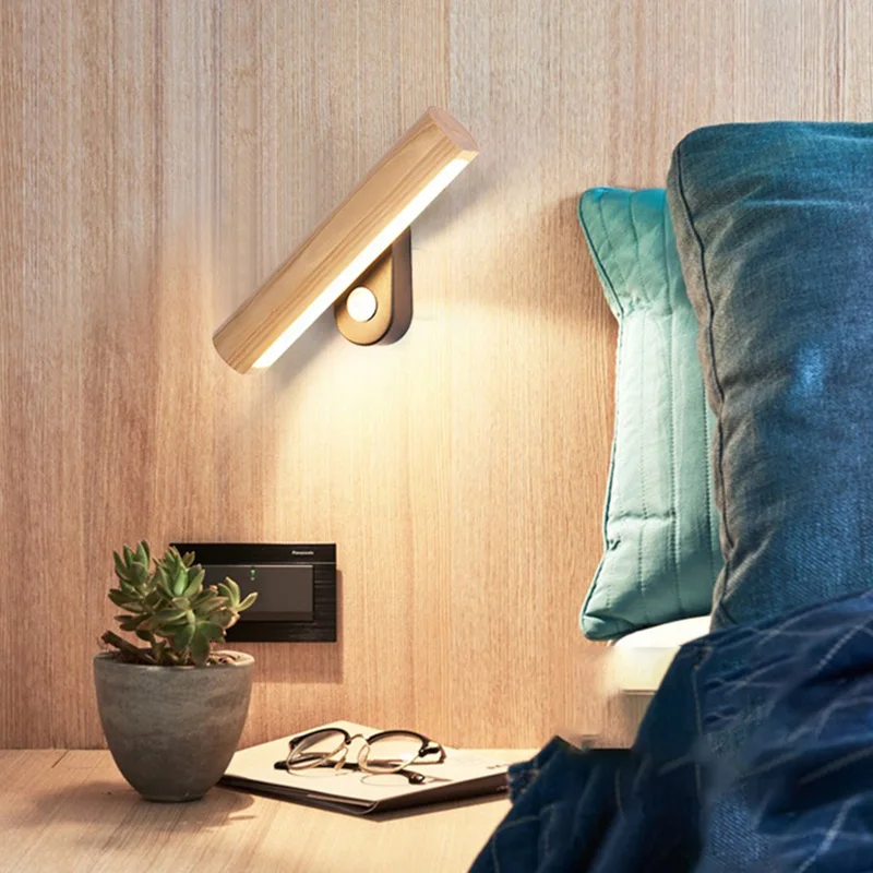 WoodGlow - Led Slaapkamer Wandlamp van Hout Selzar