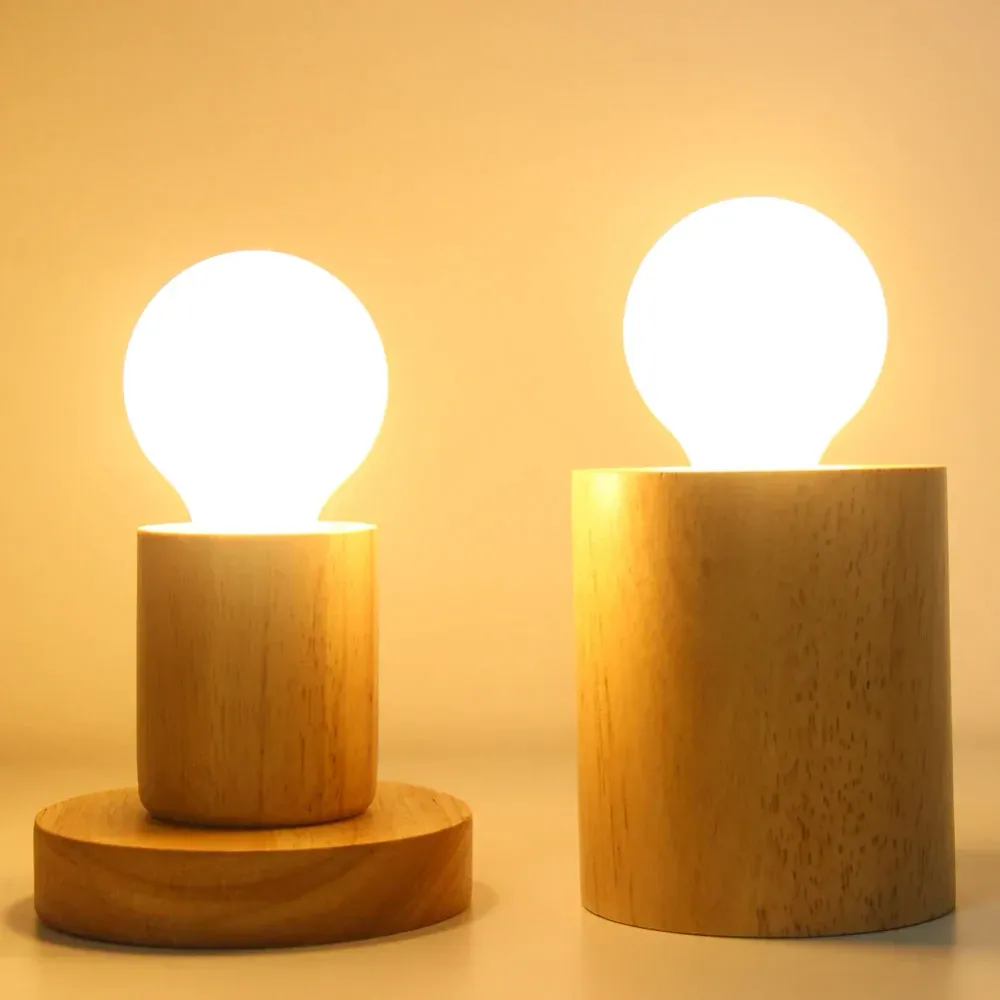 WoodWhimsy - Retro Houten Decoratie Lamp Selzar