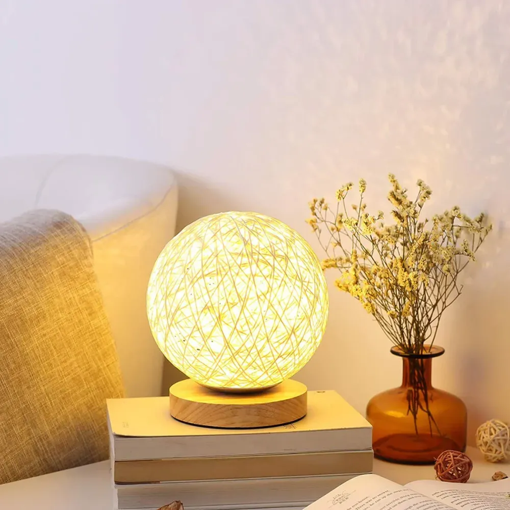 WovenGlow - Rotan Bal Tafellamp Selzar