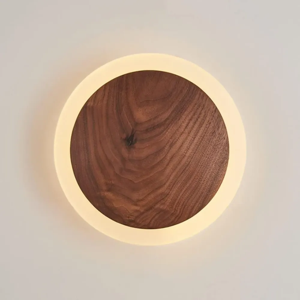 Japandi Wandlamp met Hout en Geïntegreerde LED SMD Living