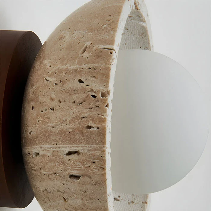 Japandi Wandlamp van Travertijn met Organisch Schaalvormig Design SMD Living