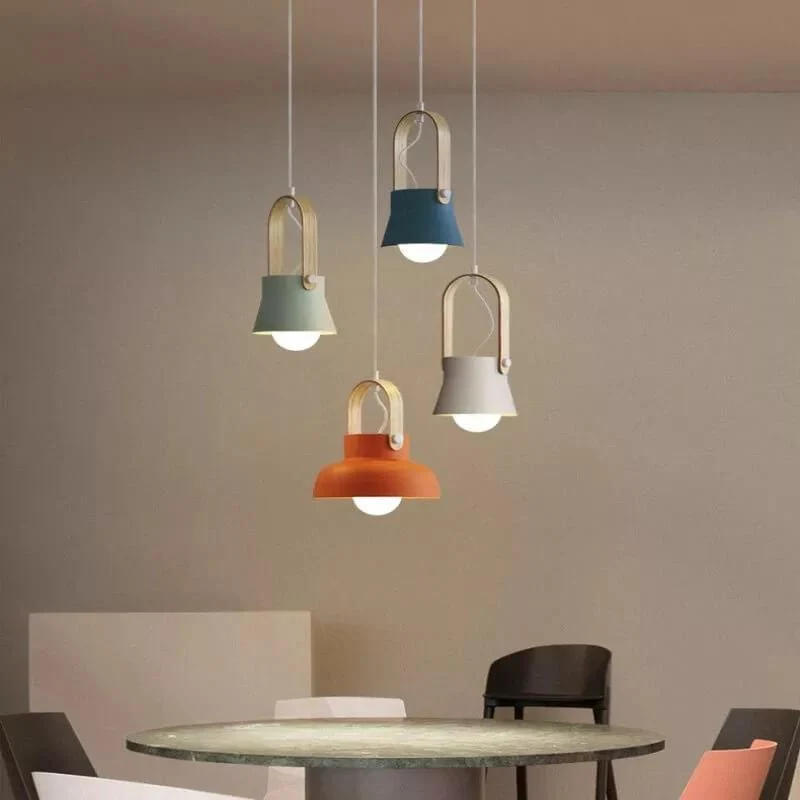 Kleurrijke Moderne Hanglamp met Metaal & Hout SMD Living
