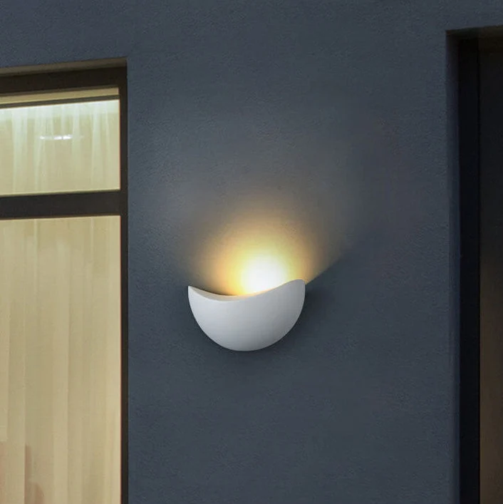Minimalistische halfronde LED-wandlamp van aluminium wit en goud SMD Living