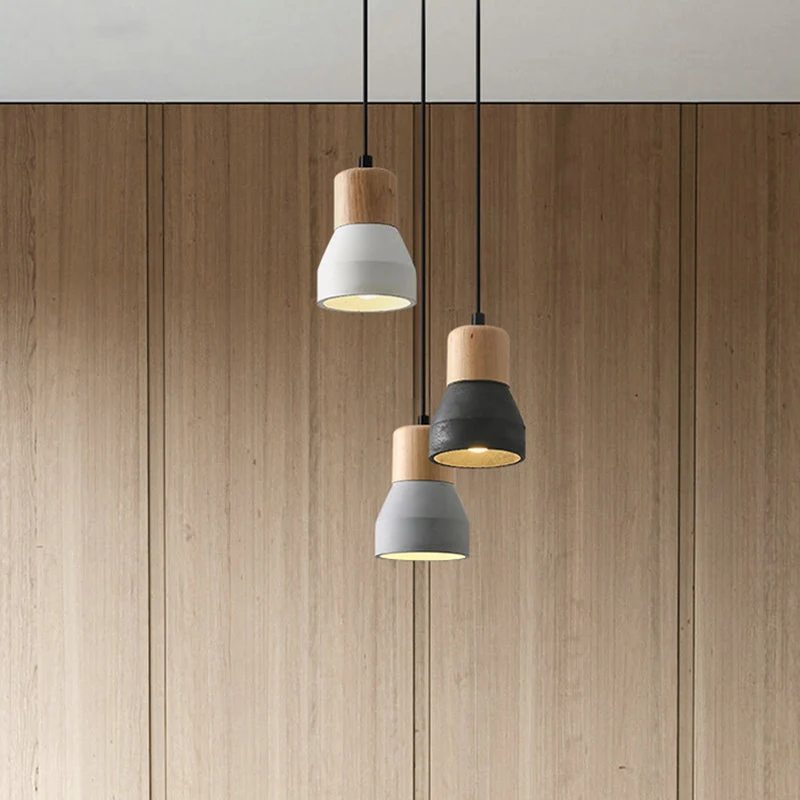 Moderne Hanglamp van Cement & Hout met Industrieel Design SMD Living