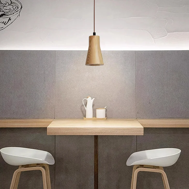 Moderne Houten Hanglamp met Minimalistisch Beige Design SMD Living