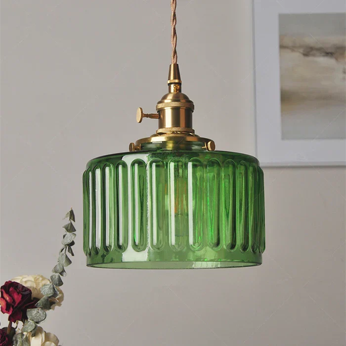 Vintage Cilindervormige Glazen Hanglamp met Traditioneel Design SMD Living
