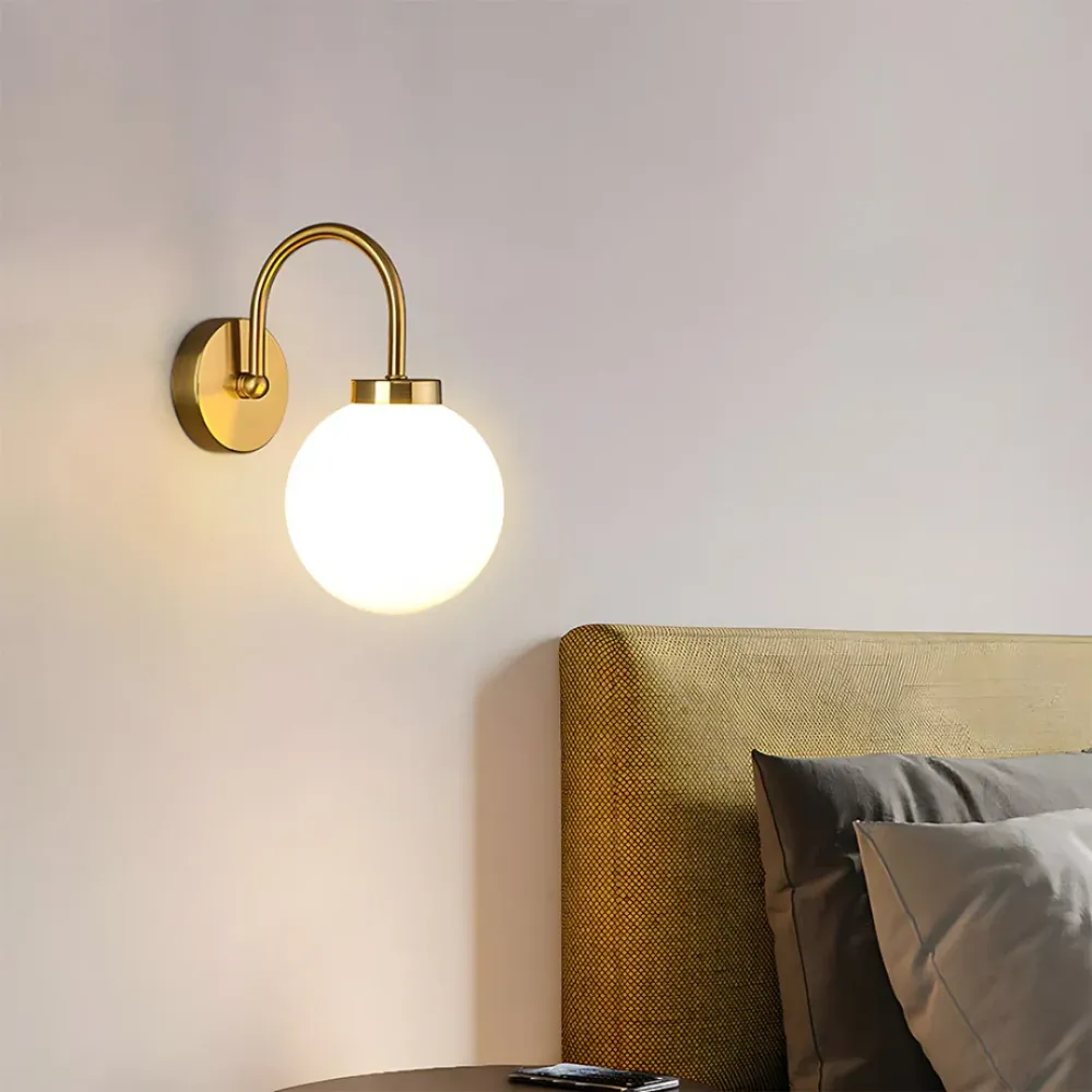 Vintage Wandlamp met Glazen Bol en Warme LED Verlichting SMD Living