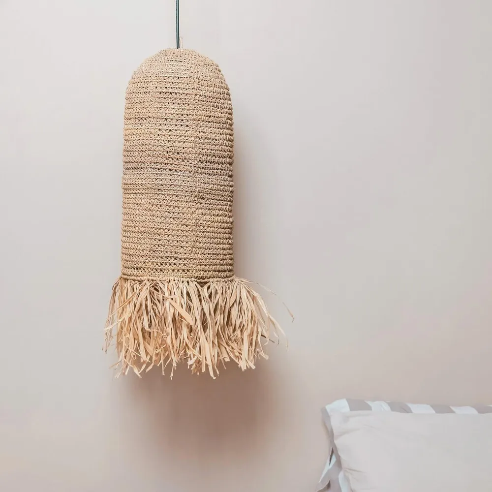 Raffia lampenkap Kawah beige Soeji