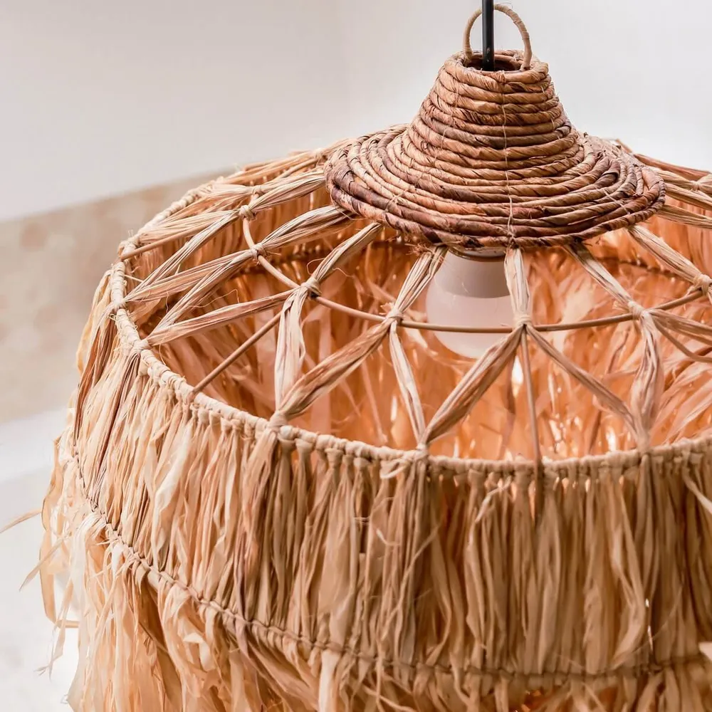 Raffia lampenkap Kawi beige Soeji