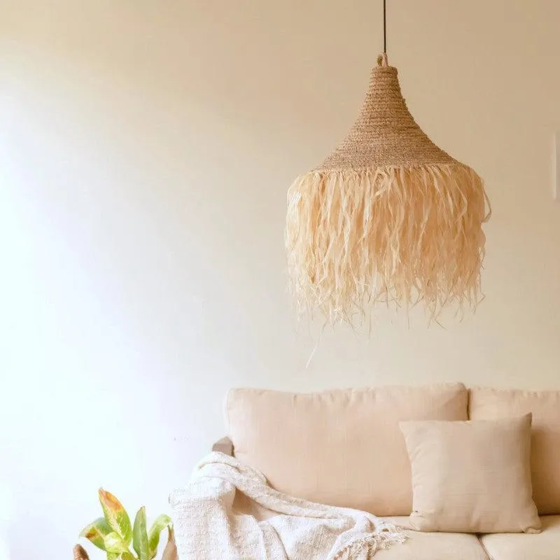 Raffia lampenkap Rumbai beige Soeji