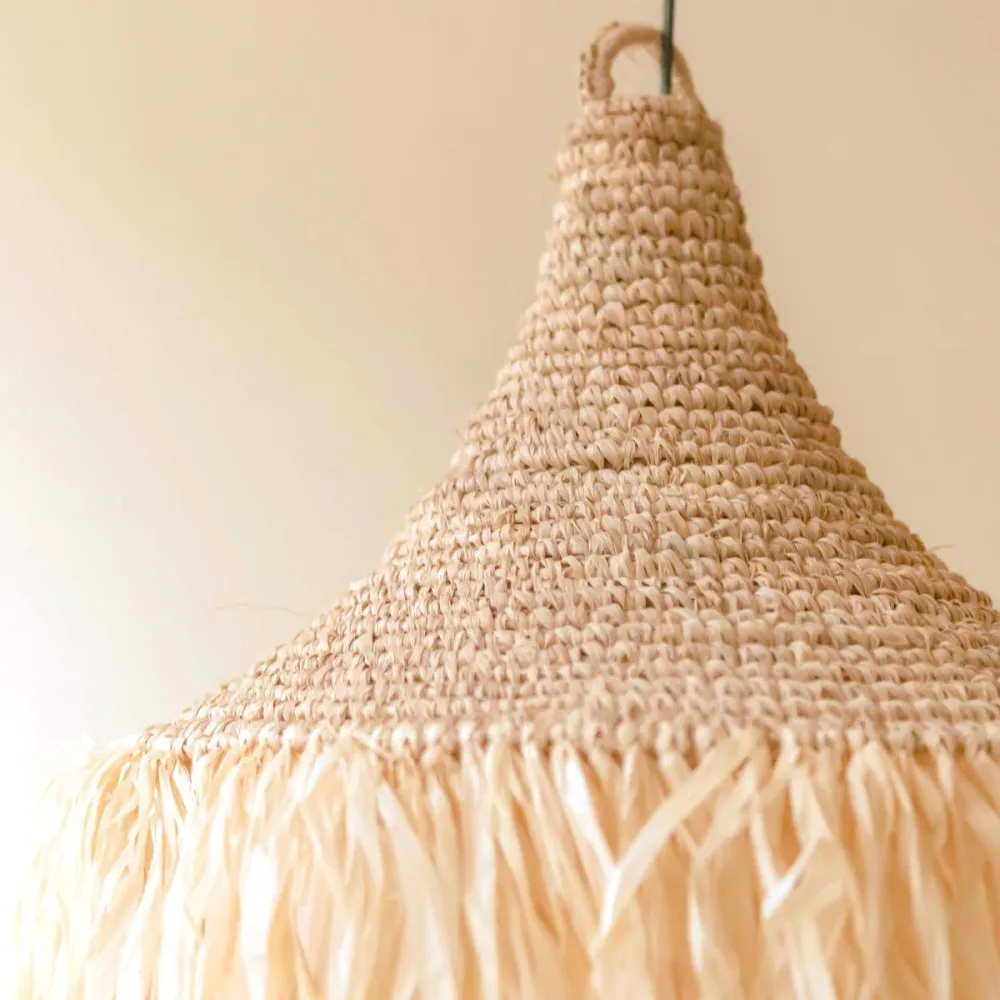Raffia lampenkap Rumbai beige Soeji