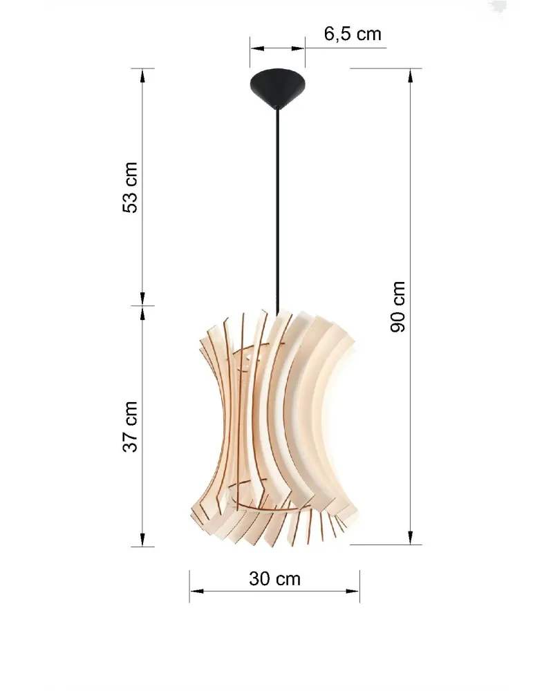 Sollux hanglamp Oriana - 1 lichts - 30 x 90 cm - bruin