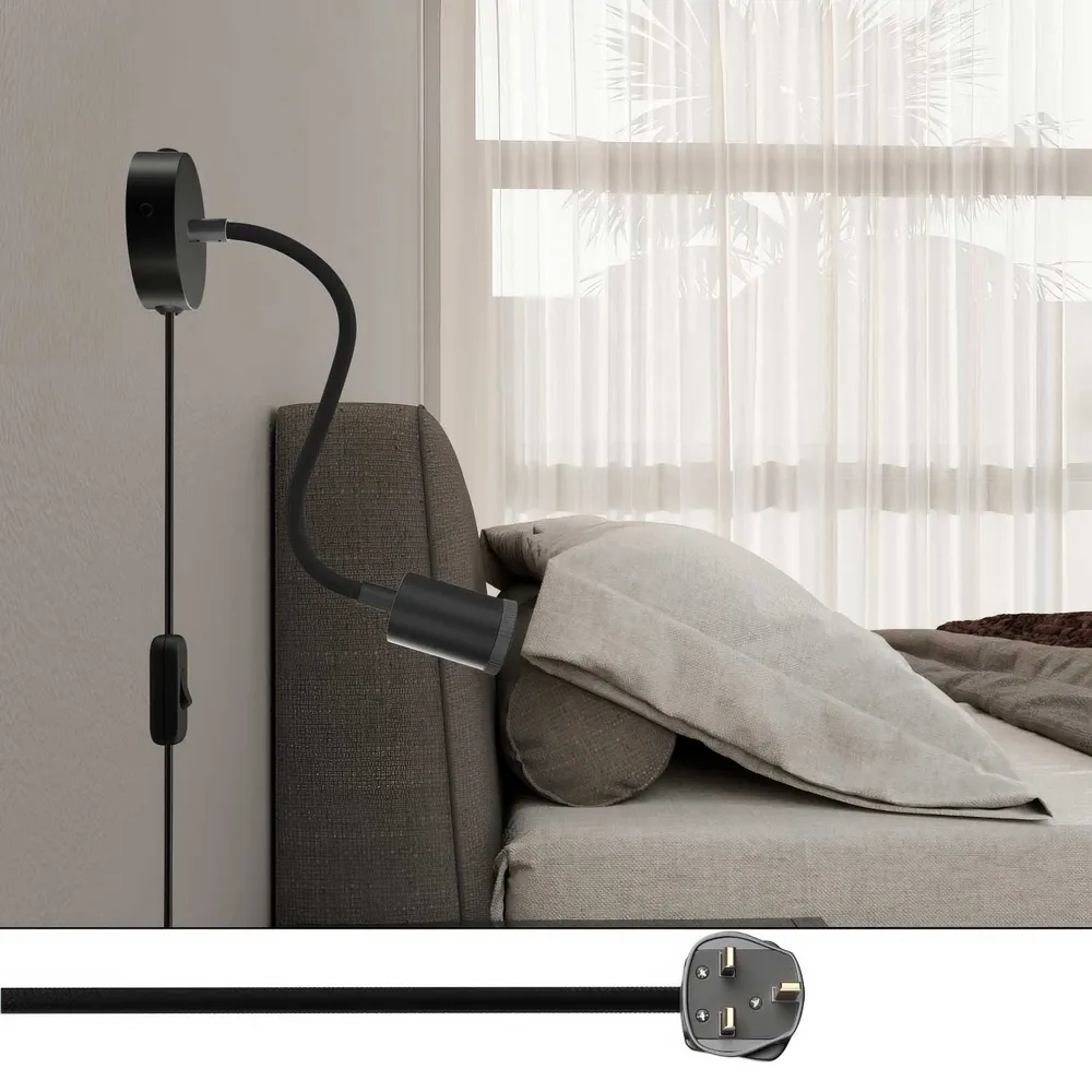 Spostaluce Flex 30 verstelbare lamp met GU1d0 spot en UK-stekker - Zwart