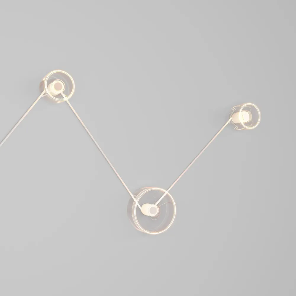 Spostaluce wandlamp met 3 Ghost lampen en witte kabel