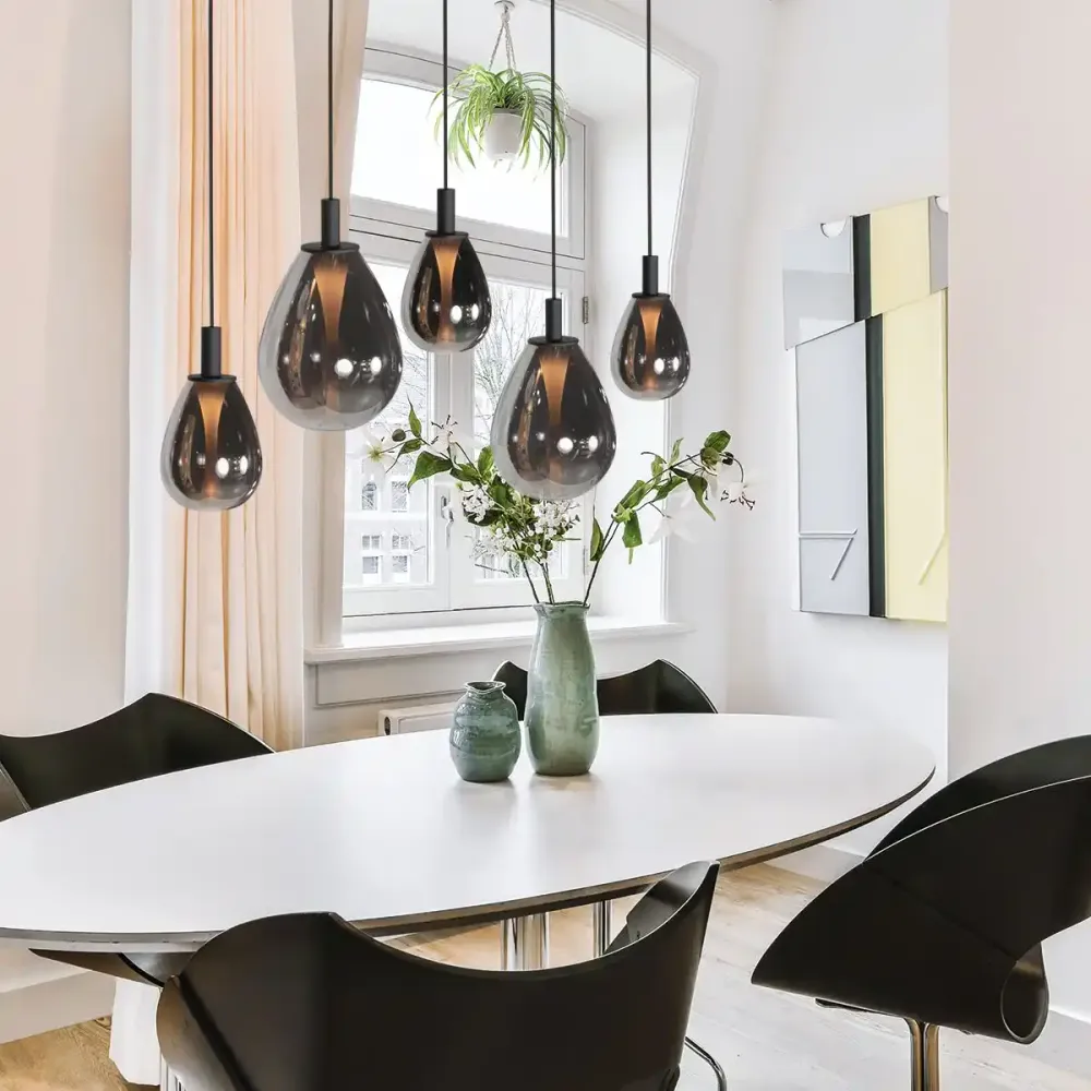 Steinhauer hanglamp Glimsy - 5 lichts - 115 x 170 cm - zwart