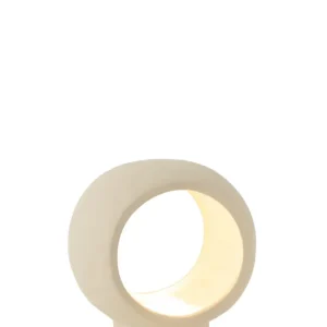 Tafellamp Cirkel Glasbol Steengoed Beige