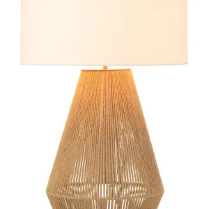 Tafellamp met metalen/jute natuurlijke streng