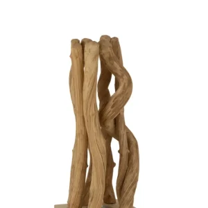 Tafellamp met verstrengelde takken van natuurlijk hout.
