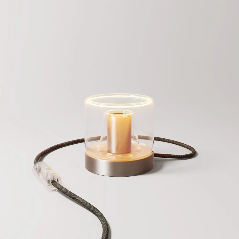 Tafellamp Posaluce Ghost - Gesatineerd titanium