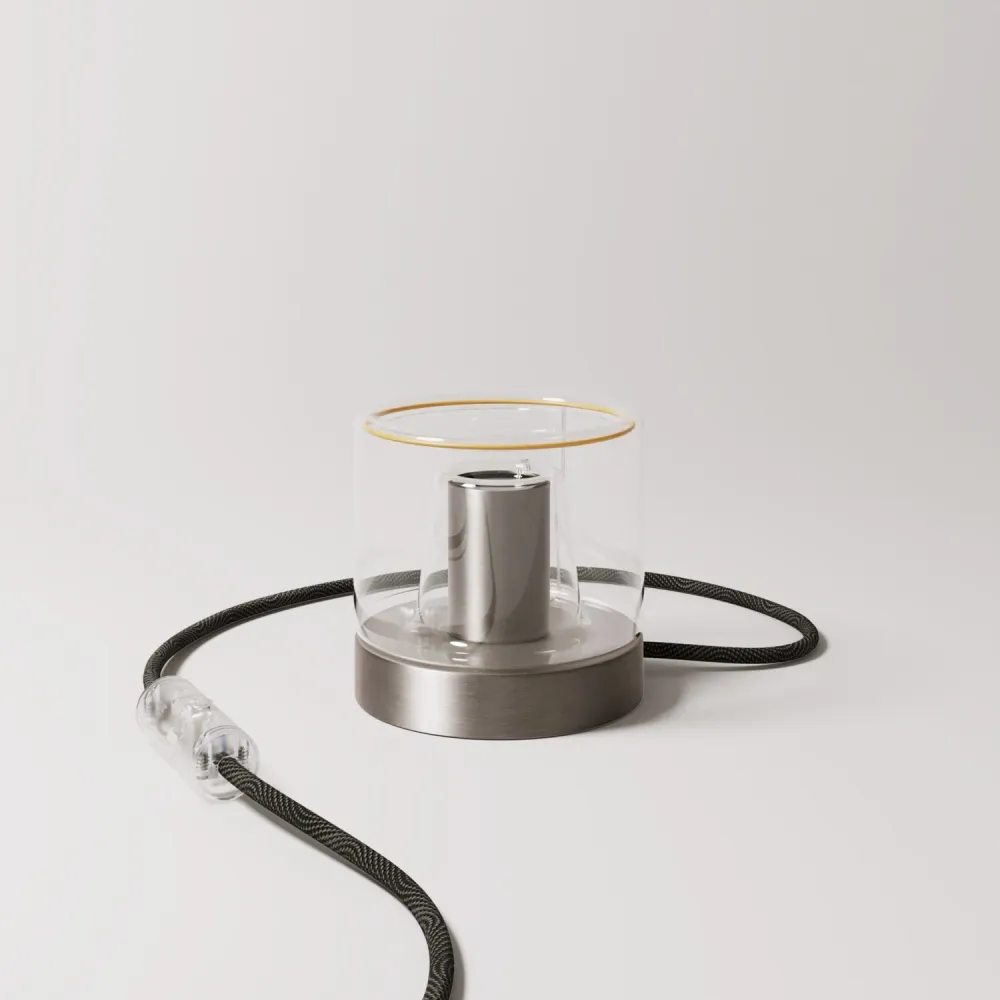 Tafellamp Posaluce Ghost - Gesatineerd titanium