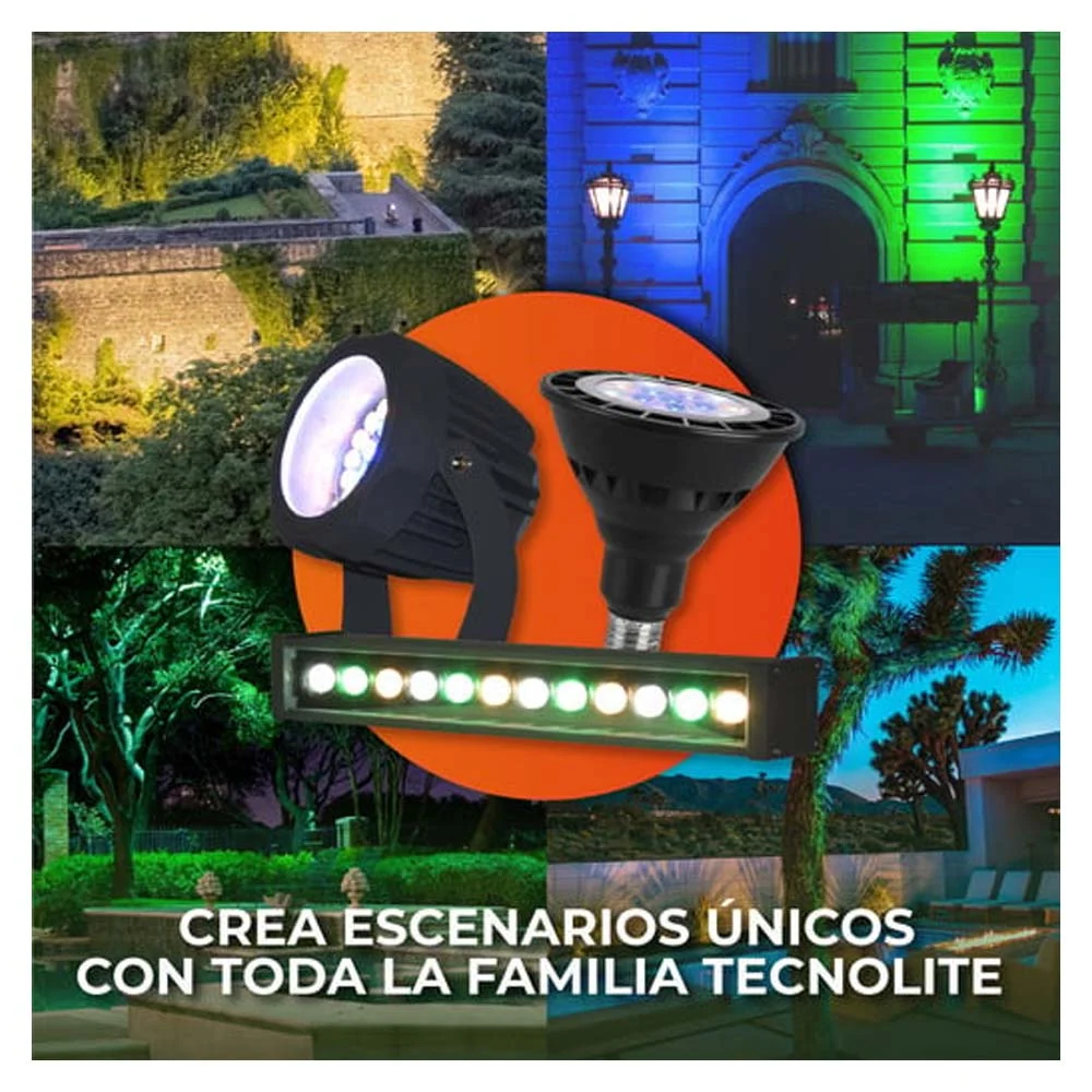 FOCO MR16 LED 6W LUZ DE LUNA COLOR VERDE BASE GX53 IP65 NO ATENUABLE TECNOLITE