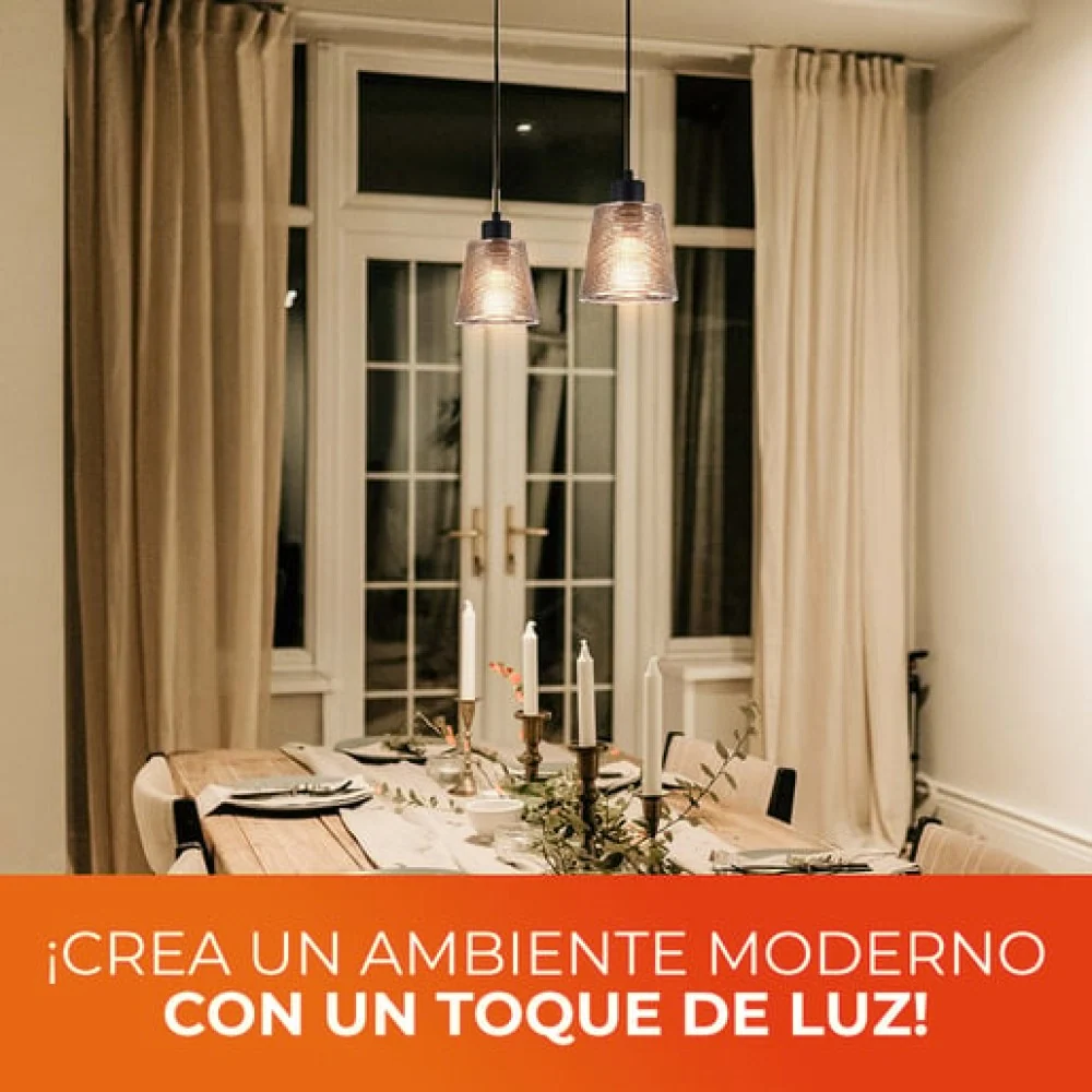 LAMPARA COLGANTE DE CRISTAL 1.70 M DE ALTURA POTENCIA MAX. 60 W 1 BASE E27 NO INCLUYE FOCO 60CTL8361MVCH TECNOLITE