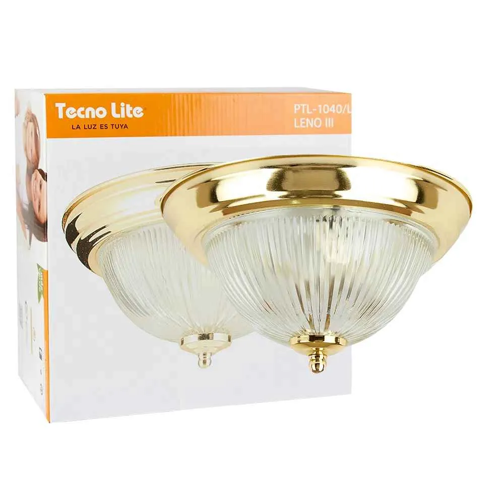 LAMPARA PLAFON TECHO POTENCIA MAX. 120 W 2 BASES E27 INTERIORES NO INCLUYE FOCOS PTL-1040/L TECNOLITE