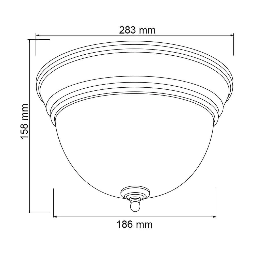 LAMPARA PLAFON TECHO POTENCIA MAX. 120 W 2 BASES E27 INTERIORES NO INCLUYE FOCOS PTL-1040/L TECNOLITE