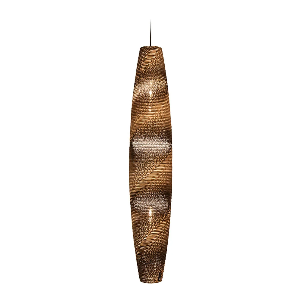 Think Paper hanglamp Skinny - 2 lichts - 21 x 200 cm - bruin
