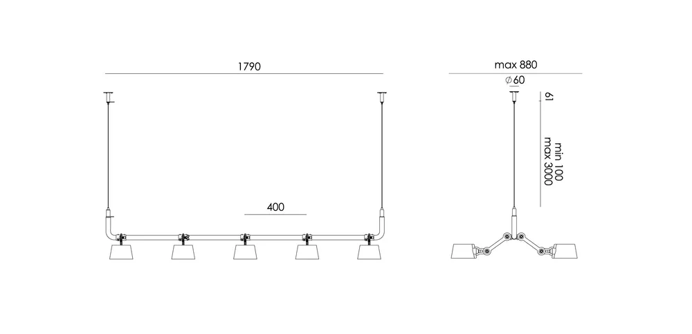 Tonone Bolt 10-Pack Pendant hanglamp