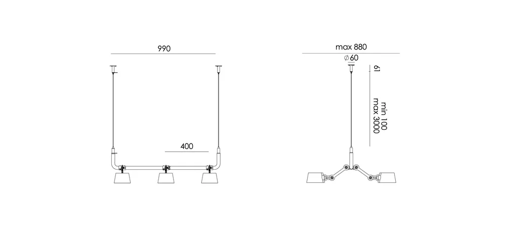 Tonone Bolt 6-Pack Pendant hanglamp