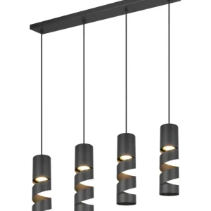 Trio Leuchten hanglamp Stream - 4 lichts - 80 x 150 cm - zwart