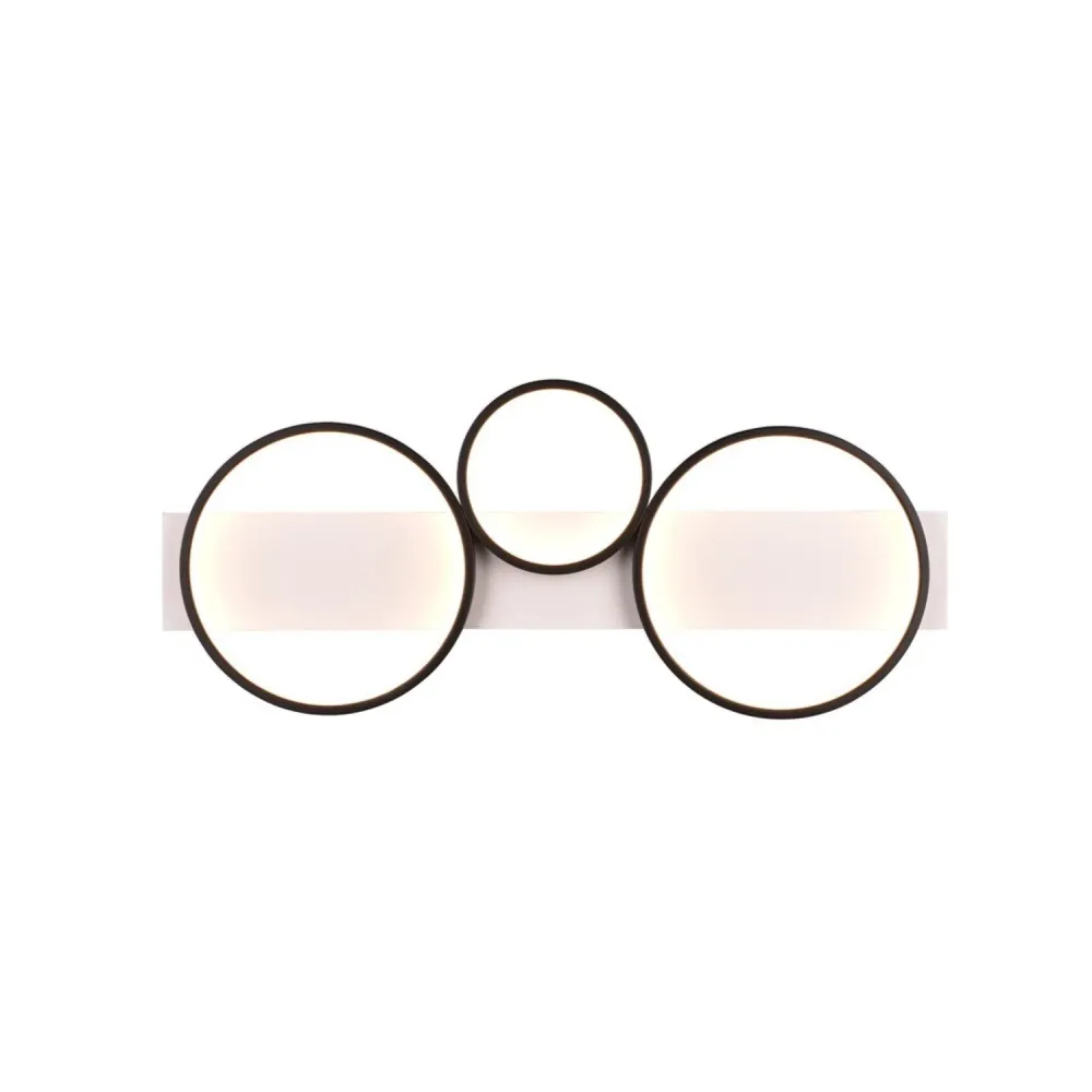 Trio Leuchten plafondlamp Medera - 3 lichts - 80 x 8 cm - zwart wit
