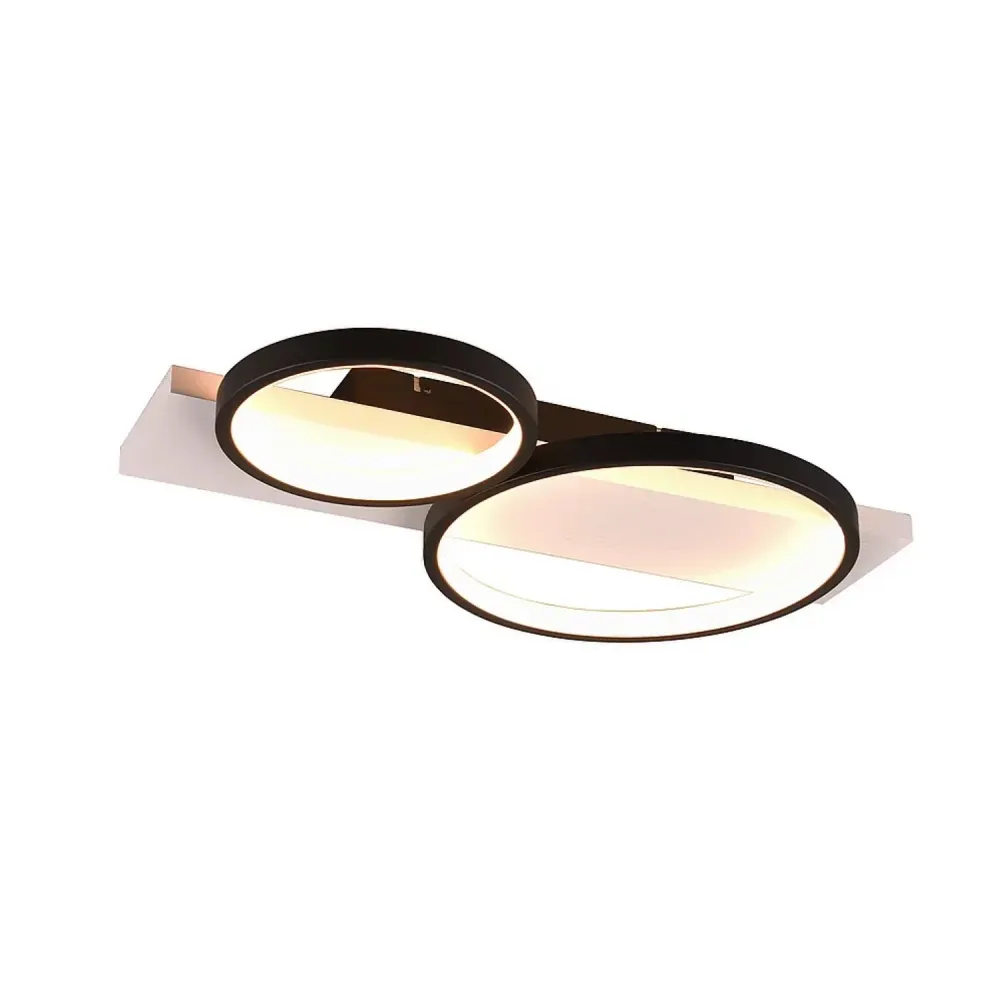Trio Leuchten plafondlamp Medera - 2 lichts - 54 x 8 cm - zwart wit