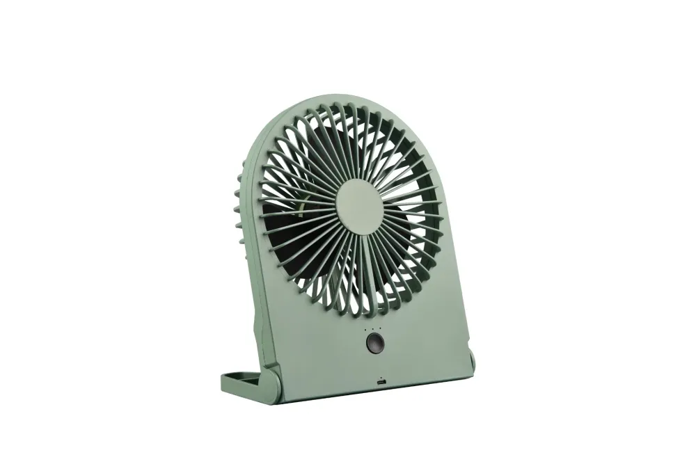 Trio Leuchten Tafelventilator Breezy - H 23 cm - Accu oplaadbaar – pistache groen