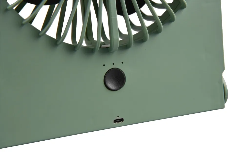 Trio Leuchten Tafelventilator Breezy - H 23 cm - Accu oplaadbaar – pistache groen