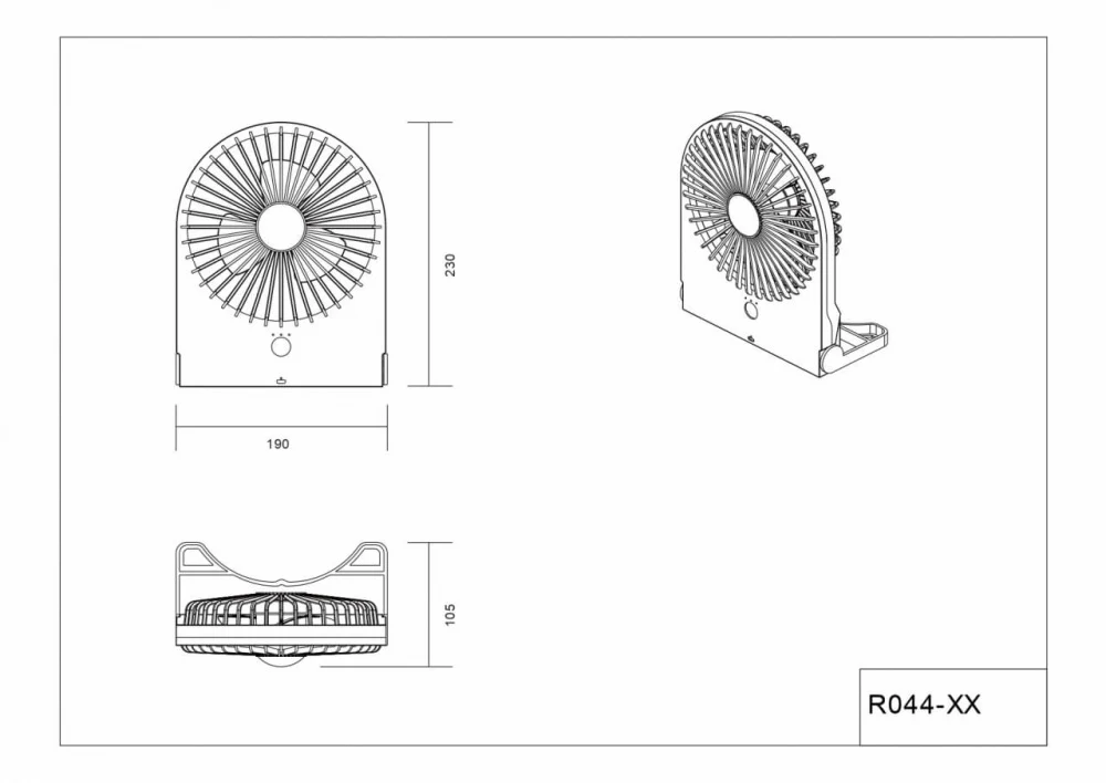 Trio Leuchten Tafelventilator Breezy - H 23 cm - Accu oplaadbaar – pistache groen