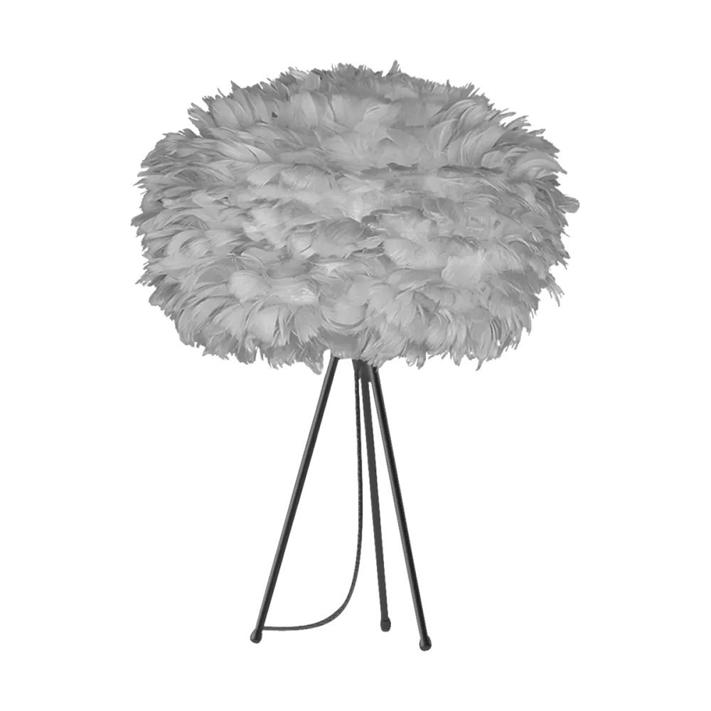 Umage Eos Medium tafellamp light grey - met tripod zwart - Ø 45 cm